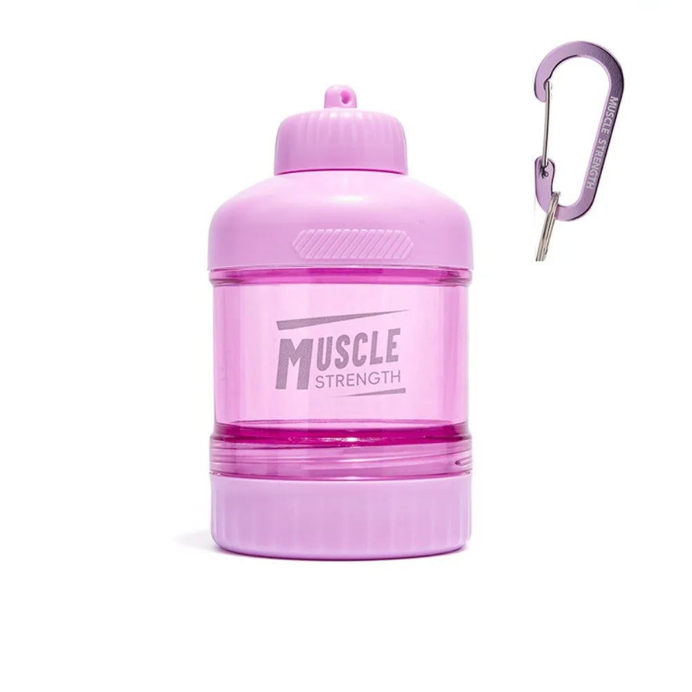 1/2/3 Layer Protein Powder Box Plastic Portable Funnel Fitness Supplement Bottle Durable with Mountaineering Buckle Snack Can