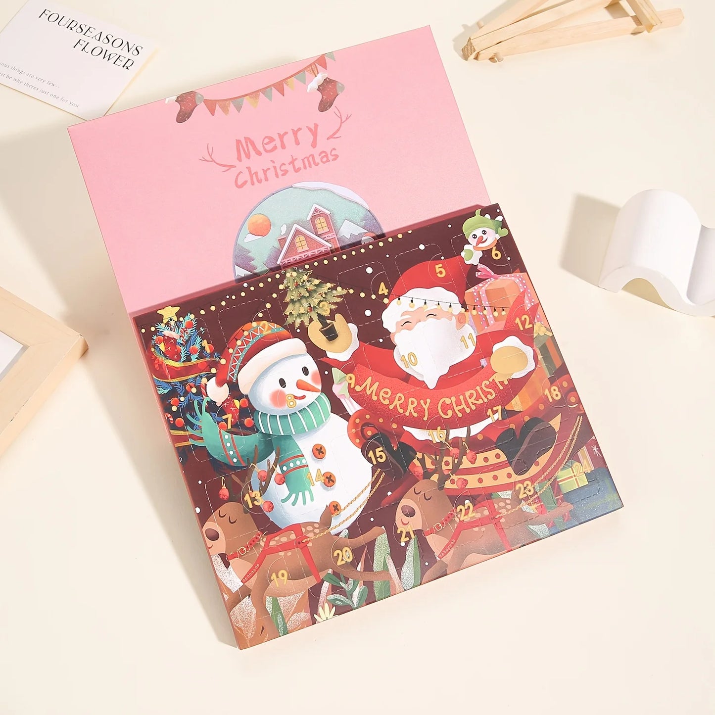 Christmas purple beads DIY jewelry making kit, 24-day countdown Christmas gift box set, very suitable for Christmas gifts