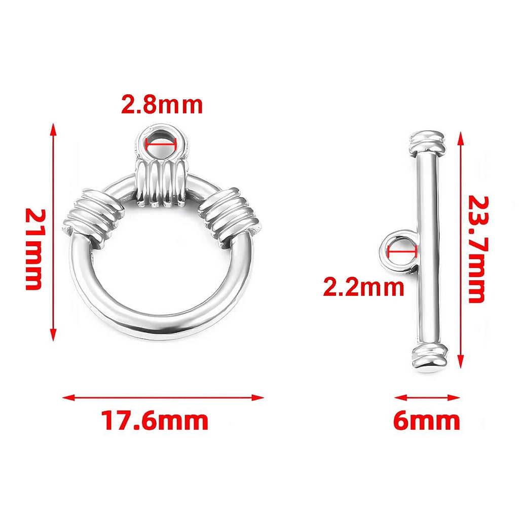 2 Sets Stainless Steel OT Clasp Heart Toggle Clasps Buckle Connector for Necklaces Bracelets Hook DIY Jewelry Making Accessories