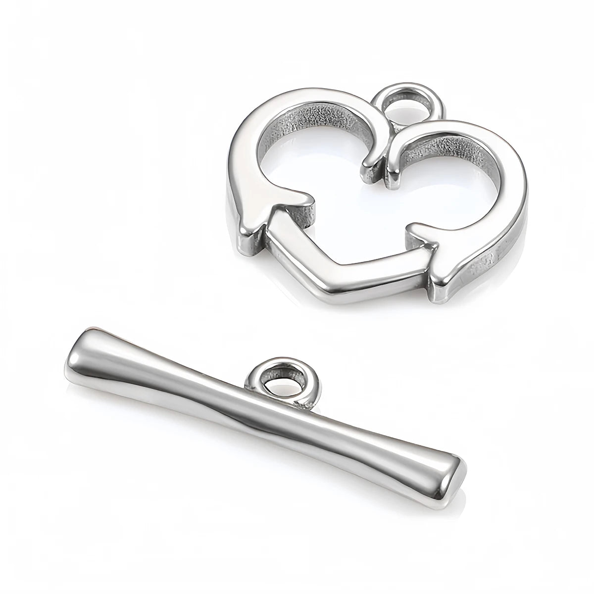 2 Sets Stainless Steel OT Clasp Heart Toggle Clasps Buckle Connector for Necklaces Bracelets Hook DIY Jewelry Making Accessories