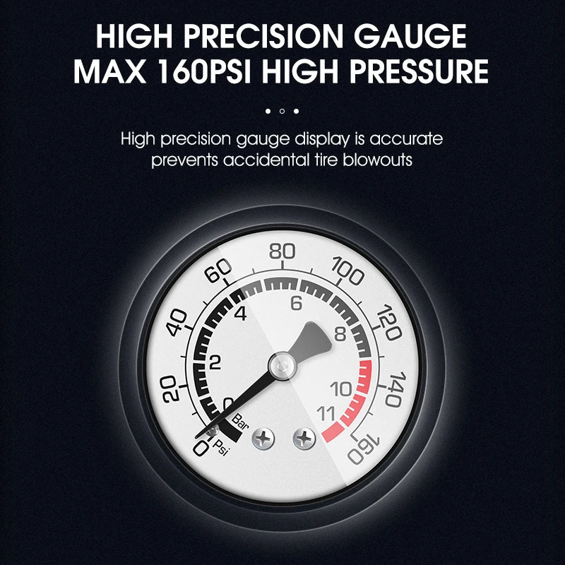 WEST BIKING 160PSI Bicycle Air Pump High Pressure Hand Pump for Schrader/Presta Valve Inflator Tool MTB Road Bike Accessories