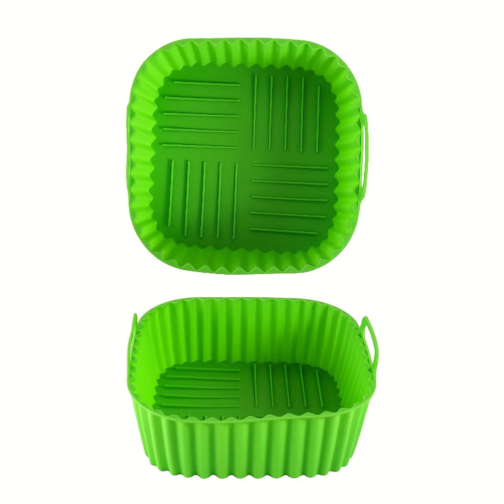 1 square silicone air fryer liner is reusable and can be used for dishwasher cleaning, ovens, baking tools, and kitchen gadgets