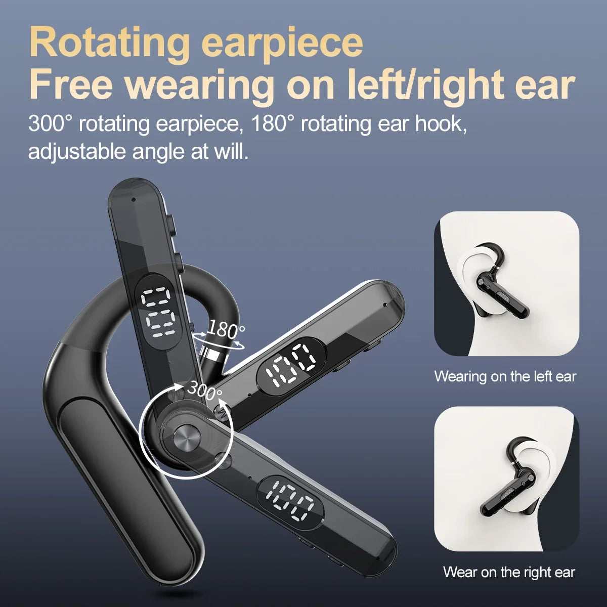 Wireless Bluetooth Headphones With Microphone Earphone AI Intelligent Noise Cancelling Handsfree Talk Headset Busines Driving