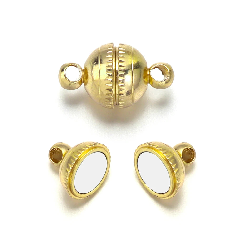 5pcs/lot Copper Strong Magnetic Clasps Round End Clasp Connectors For Jewelry Making DIY Handmade Bracelet Necklaces Accessories