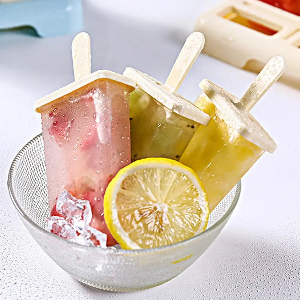 Ice Cream Popsicle Mold DIY Ice Cream Machine Homemade Ice Box with Plastic Stick Ice-lolly Mold Ice Cube Tray Kitchen Gadgets