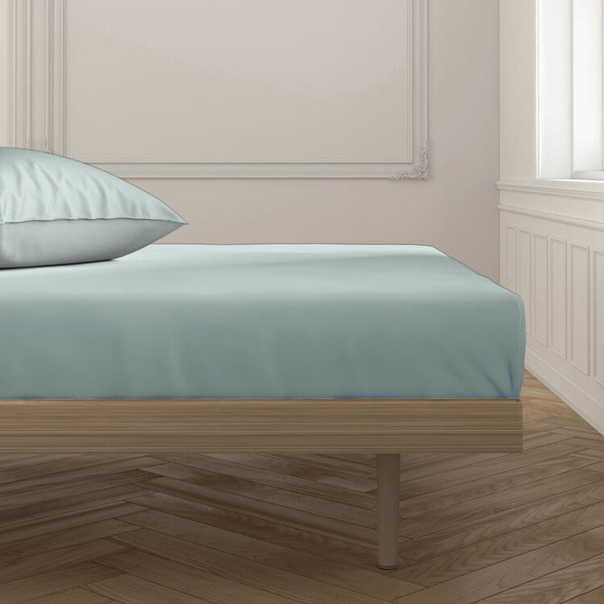 Fitted bottom sheet Happy Home Light grey King size