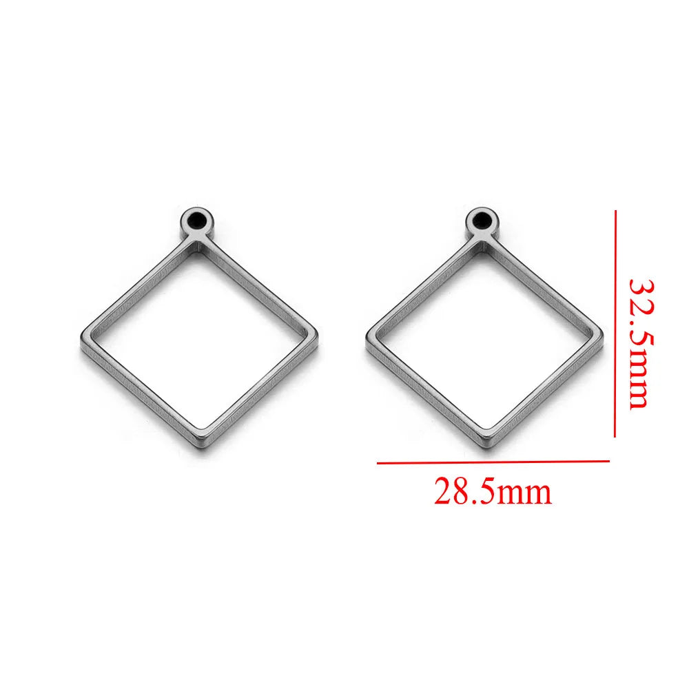 10pcs Stainless Steel Geometric Metal Connector Charms Frames Base DIY Making Epoxy Resin UV Crystal Molds for Jewelry Necklaces