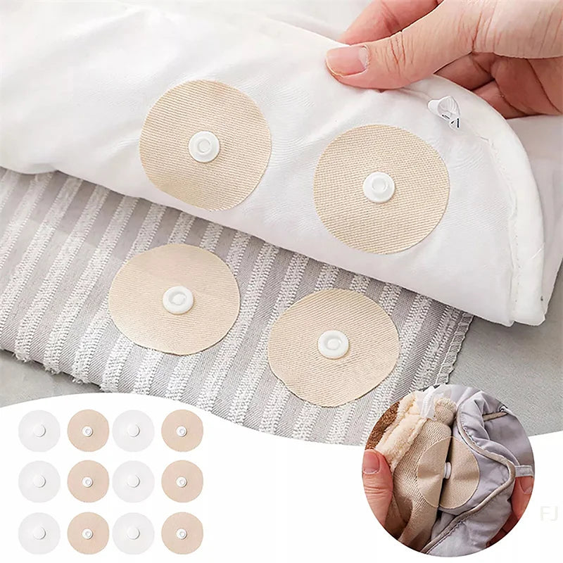 [YU]1/4/6/10Pairs Duvet Snaps Round Non-Iron On And Needleless Duvet Clips Prevents Duvets From Shifting In The Quilt Cover