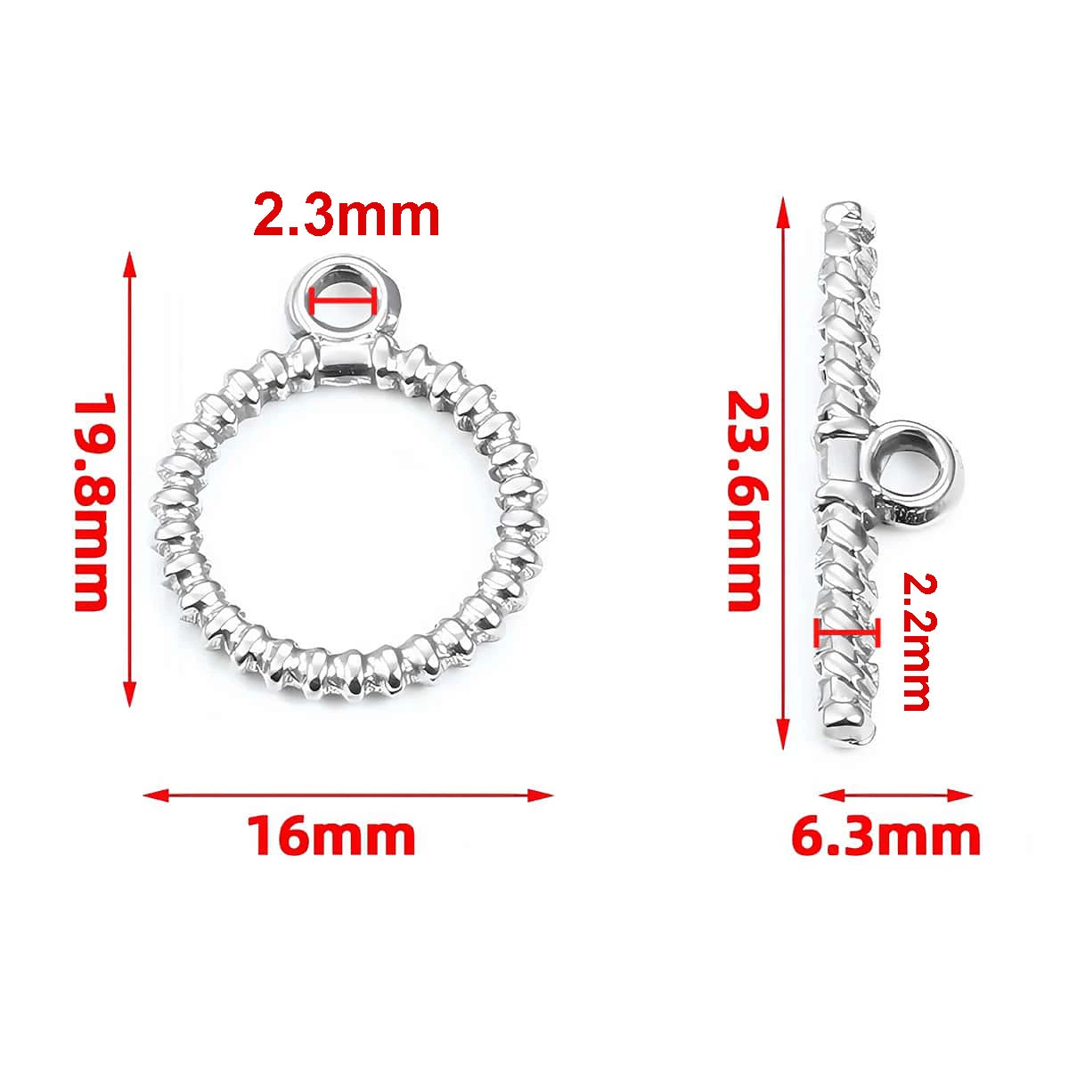 2 Sets Stainless Steel OT Clasp Heart Toggle Clasps Buckle Connector for Necklaces Bracelets Hook DIY Jewelry Making Accessories