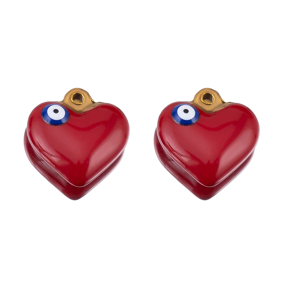 New Fashion Stainless Steel Pendant Circle Heart Pendant,Multi-color Available for Necklace, Earrings, Jewelry Making DIY Crafts