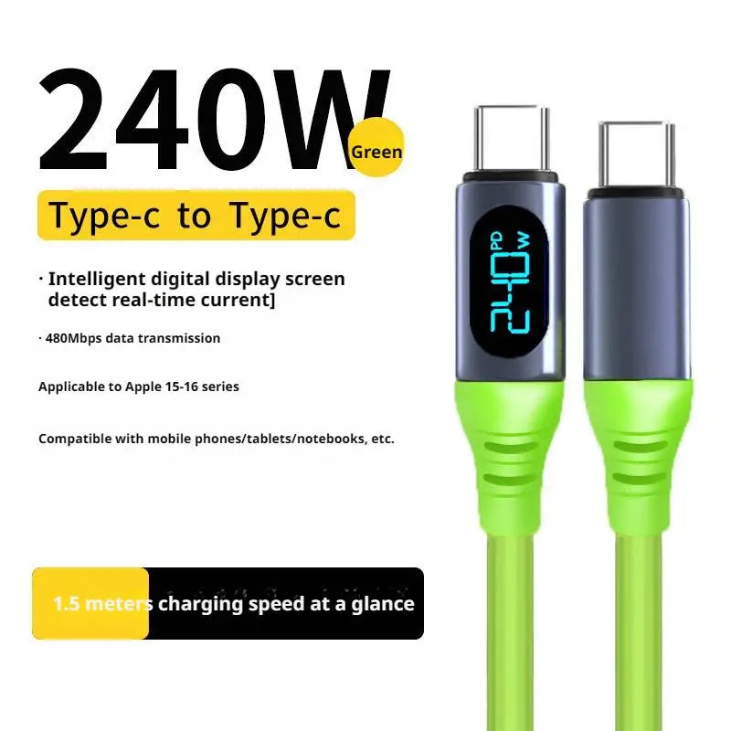 E-MARKER Intelligent Chip Data Cable 240W Super Fast Charging Silicone Material Flexible And Durable Accessories