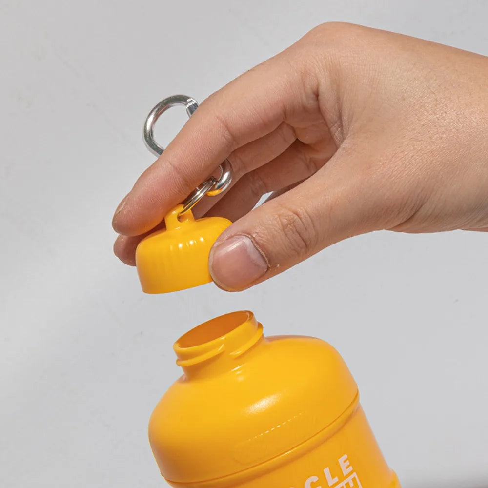 1/2/3-layer Plastic Protein Powder Box Portable Layered Storage Funnel Fitness Supplement Bottle with Mountaineering Buckle