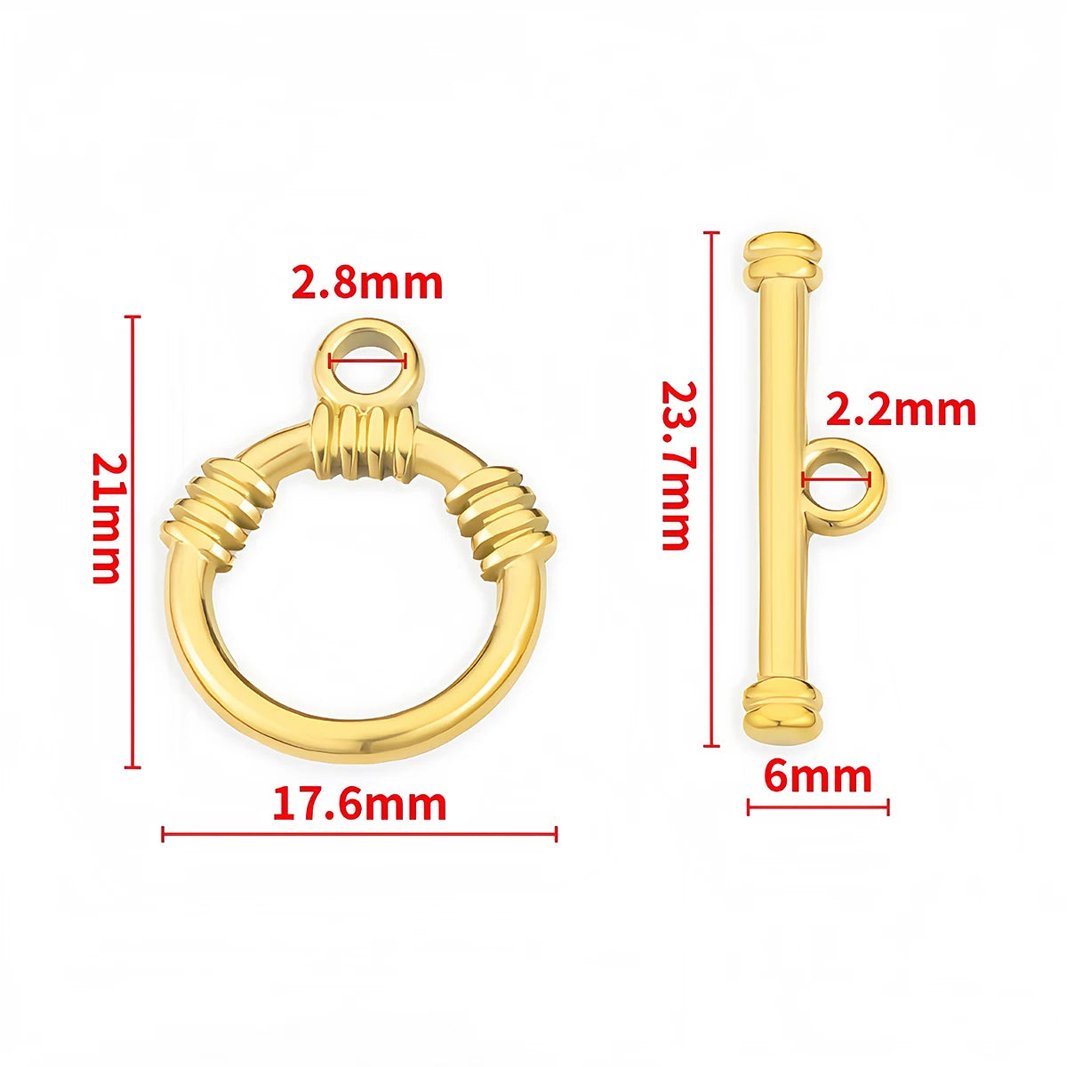 2 Sets Stainless Steel OT Clasp Heart Toggle Clasps Buckle Connector for Necklaces Bracelets Hook DIY Jewelry Making Accessories