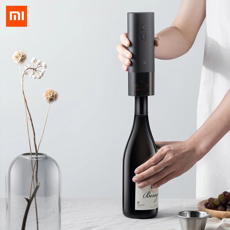 XIAOMI MIJIA Electric Wine Bottle Opener Foil Cutter Automatic Cap Openers 4 AAA Dry Battery Needed Cork Screwer Kitchen Gadgets