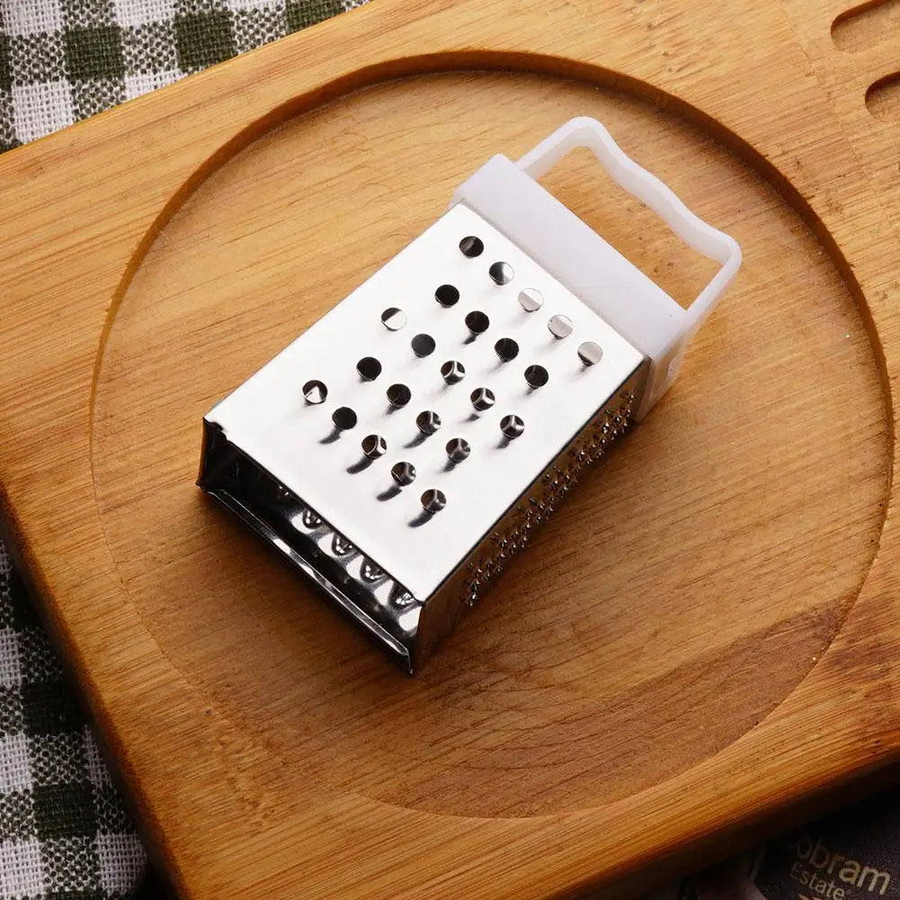 Stainless Steel Mini Four-Sided Grater Planer Multipurpose Vegetables Cutter 4 Sided Blades Household Box Grater Container