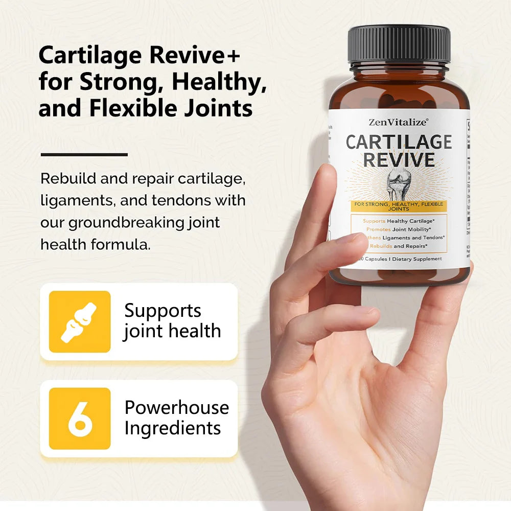 Cartilage Regeneration Supplement - Contains Type II Collagen, Glucosamine, MSM, Vitamin D3, Vitamin C - Promotes Joint Mobility