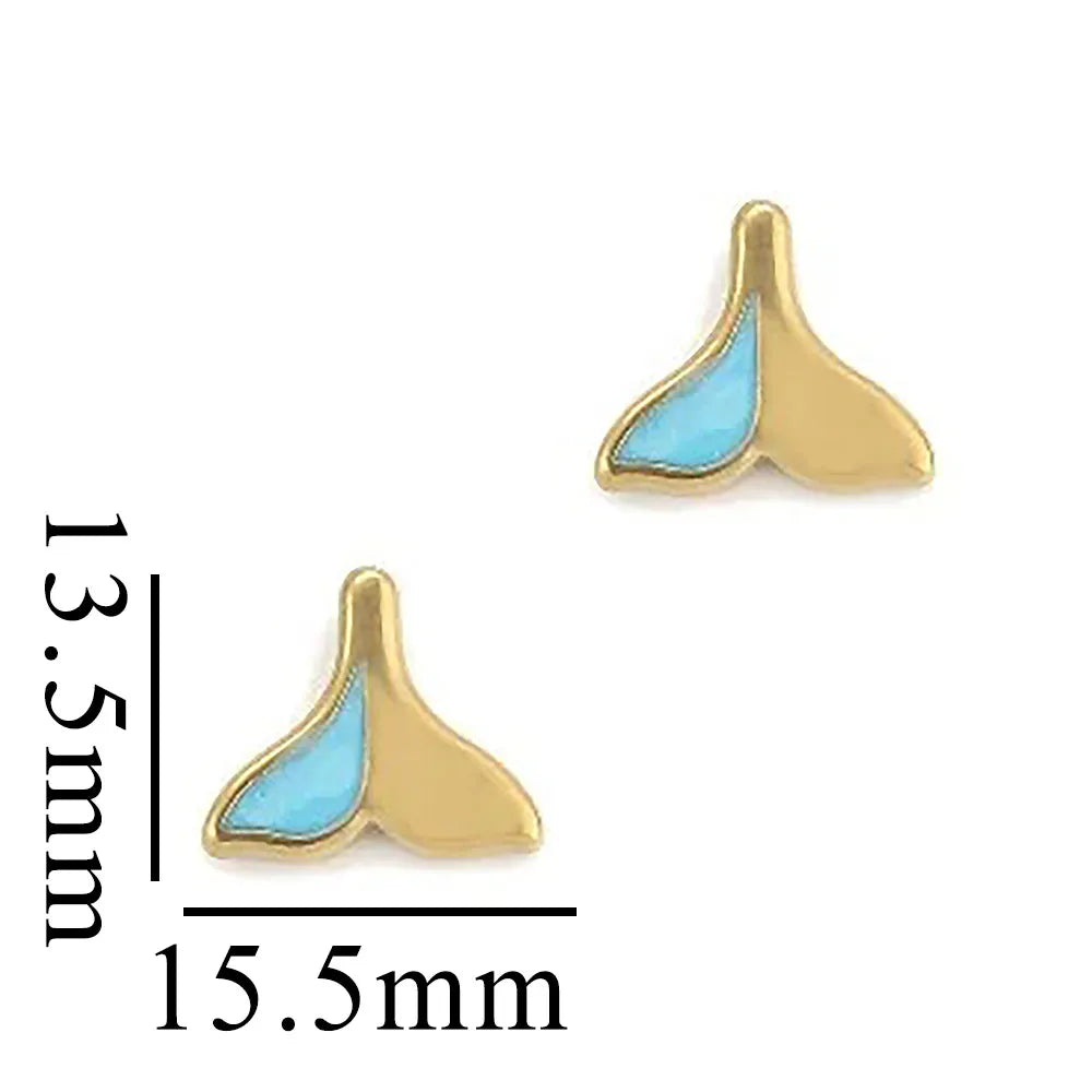 5pcs Stainless Steel Enamel Mermaid Tail Charms Gold-plated for DIY Necklaces Bracelet Earring Jewelry Making Supplies Wholesale