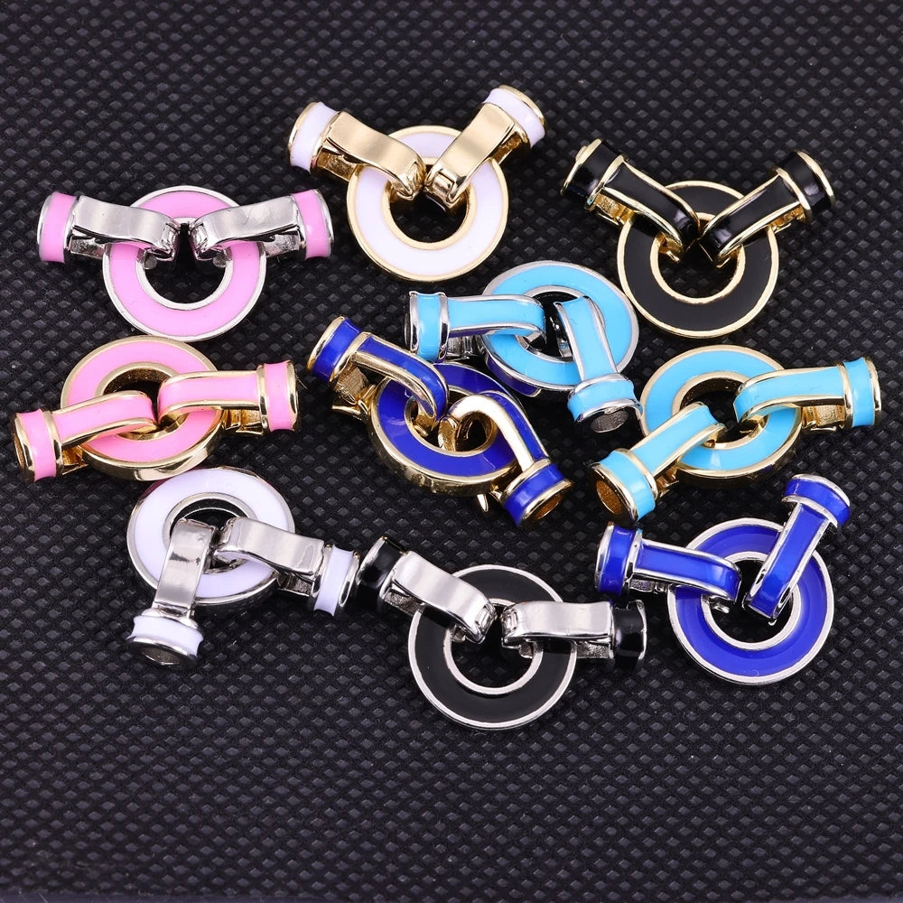 Juya 18K Gold Plated Decorative Connector Fastener Clasps Accessories For DIY Women Needlework Beads Gems Pearls Jewelry Making