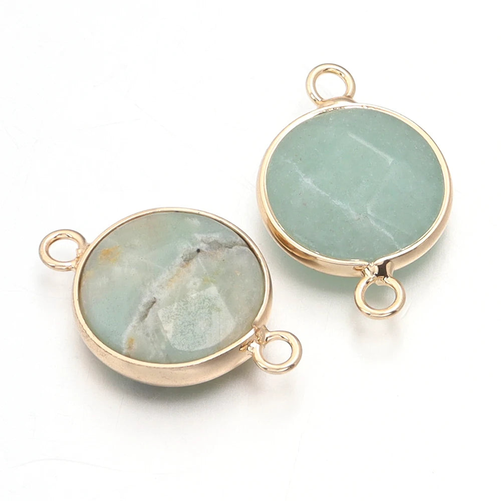 2-4pcs/lot Natural Stone Faceted Pendant Rose Quartz Lapis Lazuli Jade Charms For DIY Fashion Bracelet Necklace Jewelry Accessor