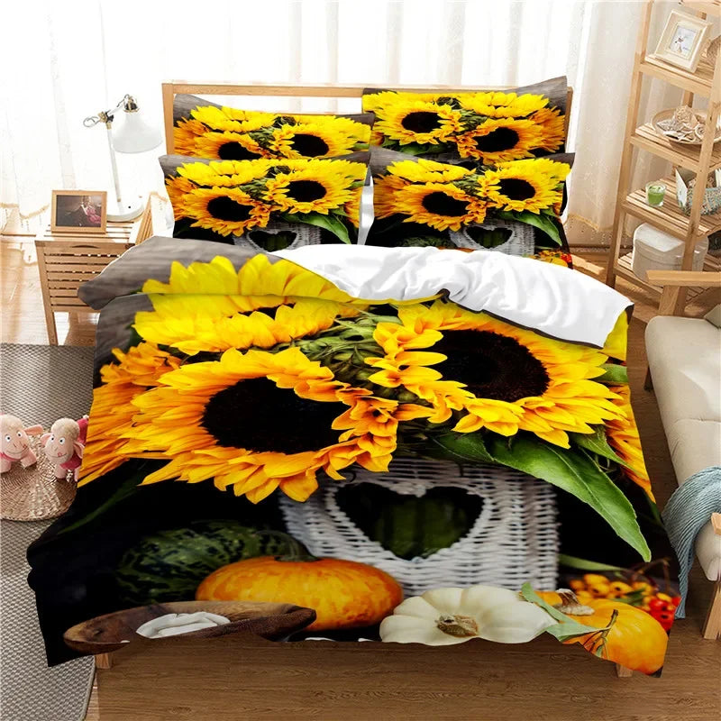 Flowers Bedding Set Duvet Cover Set 3d Bedding Digital Printing Bed Linen Queen Size Bedding Set Fashion Design