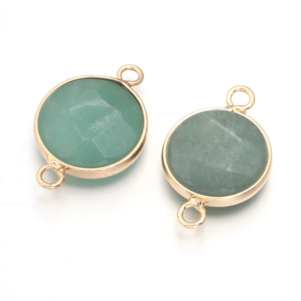 2-4pcs/lot Natural Stone Faceted Pendant Rose Quartz Lapis Lazuli Jade Charms For DIY Fashion Bracelet Necklace Jewelry Accessor