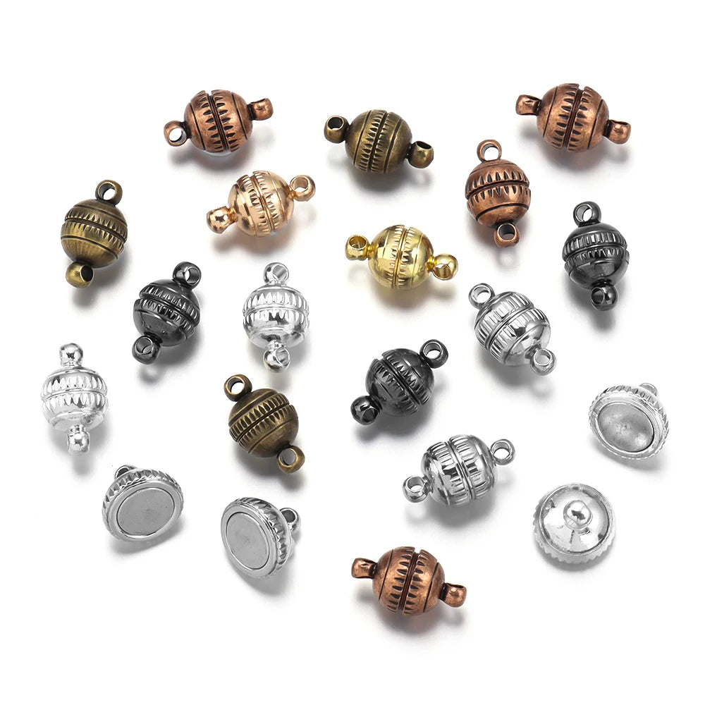 5pcs/lot Copper Strong Magnetic Clasps Round End Clasp Connectors For Jewelry Making DIY Handmade Bracelet Necklaces Accessories