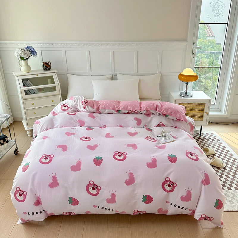 1pc 100% Pure Cotton Duvet Cover Queen/King Size Striped Quilt Cover for Double Bed housse de couette Single Bed Cover for Kids