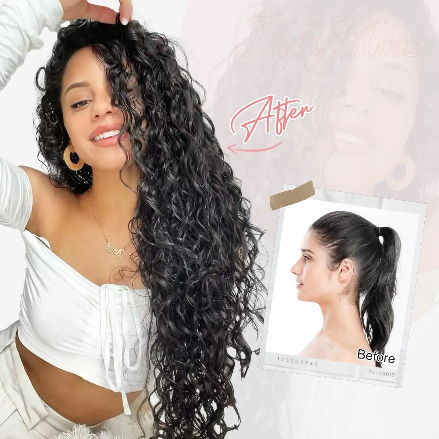 9PCS 22 Inch Curly Clip In Hair Extensions