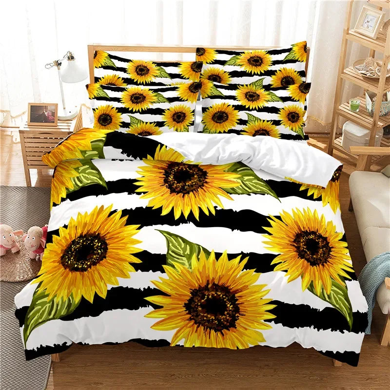 Flowers Bedding Set Duvet Cover Set 3d Bedding Digital Printing Bed Linen Queen Size Bedding Set Fashion Design