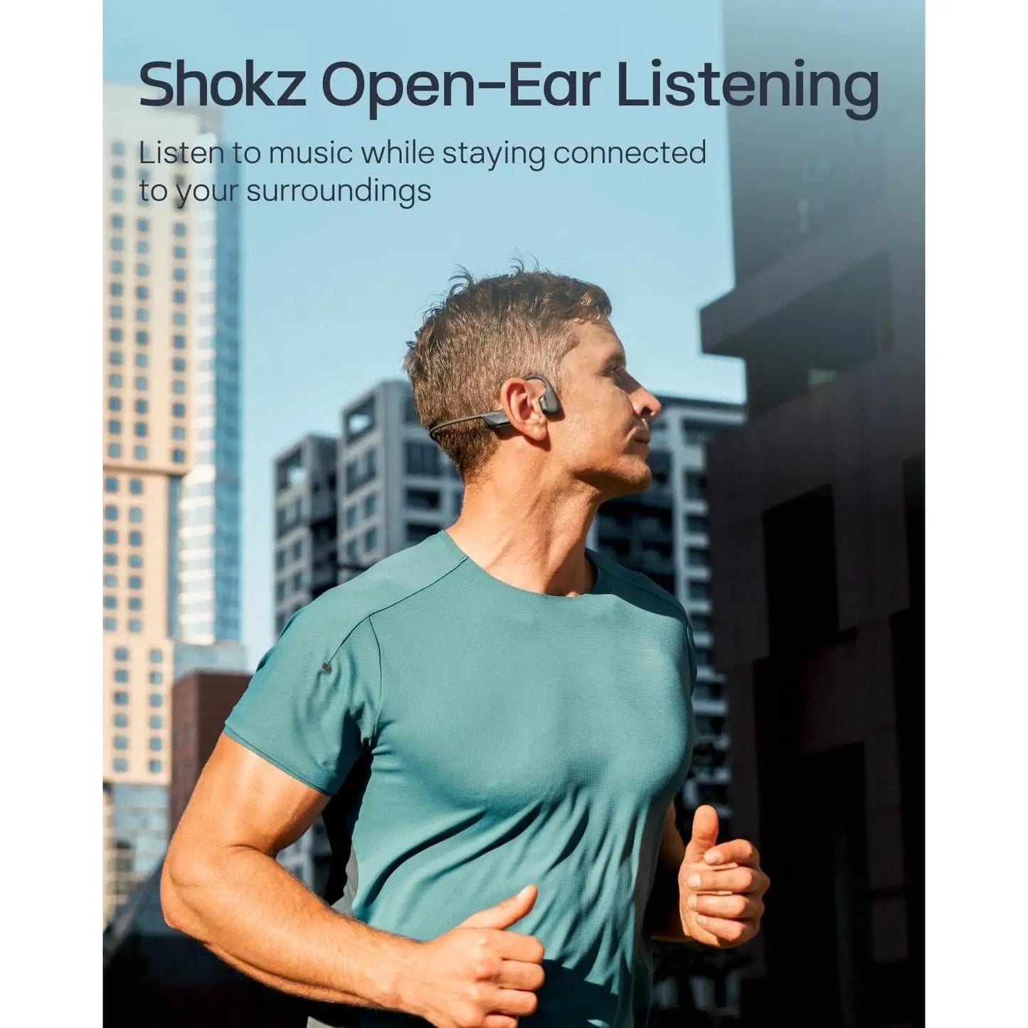 H-New OpenRun Pro 2 - Open-Ear, Bone Conduction Sport Headphones - with Reflective Strip - Sweat Resistant, Workout Headphones