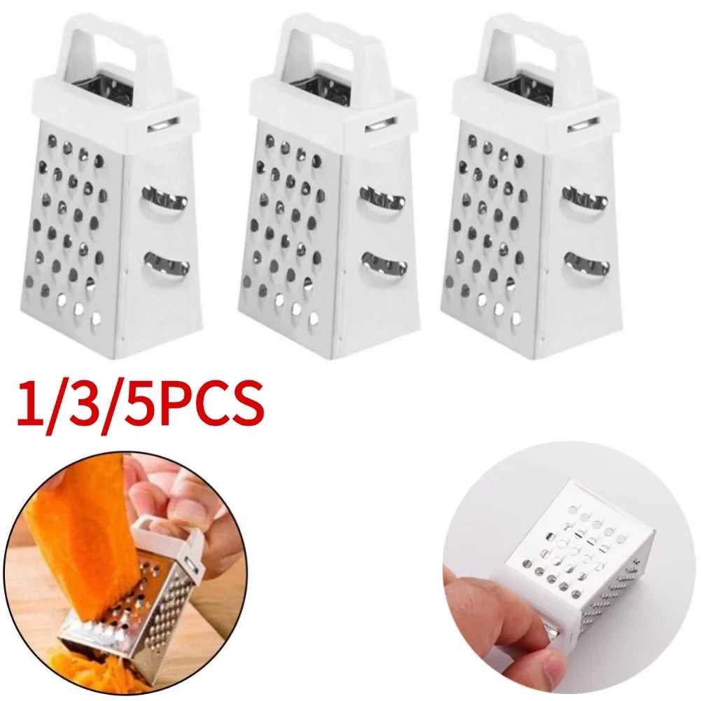 Stainless Steel Mini Four-Sided Grater Planer Multipurpose Vegetables Cutter 4 Sided Blades Household Box Grater Container
