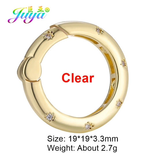 Juya 18K Gold Plated 26 Alphabet Letters Pendant Fasteners Bolt Carabiner Clasps For DIY Women Mesh Chains Name Jewelry Making