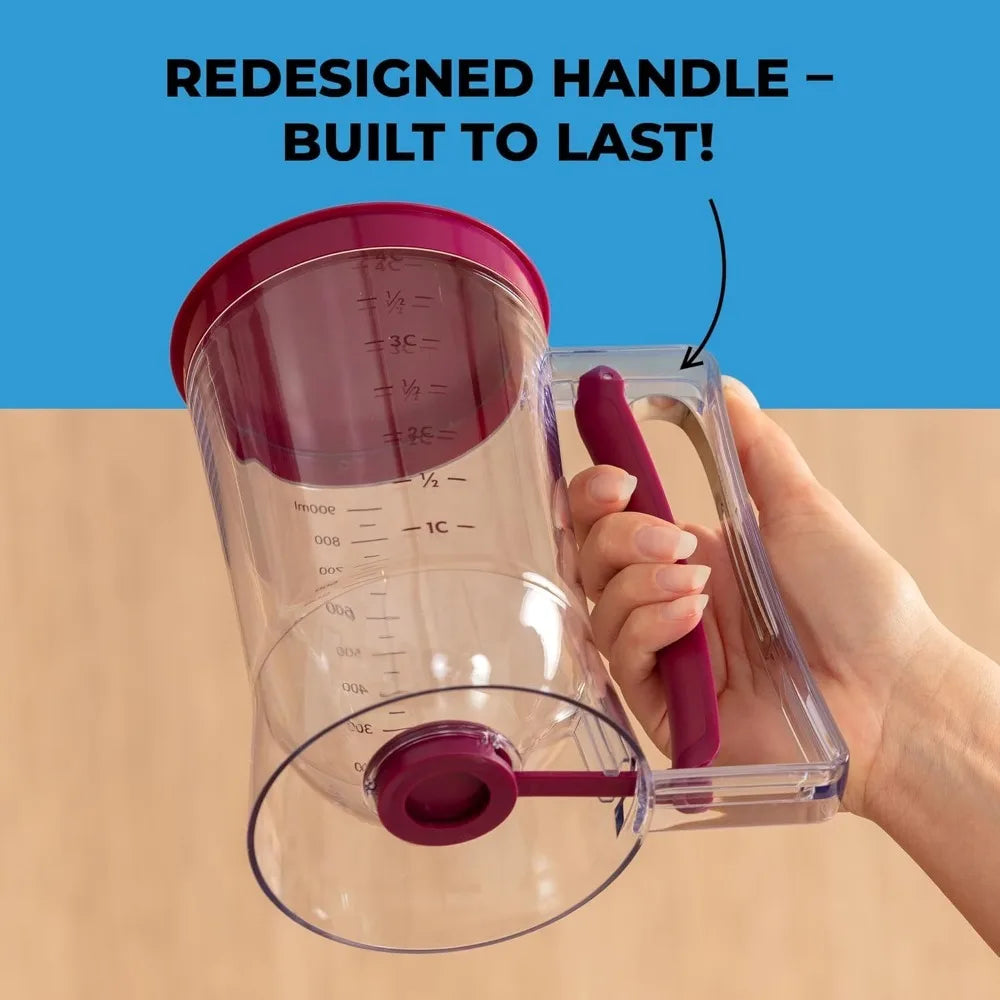 900ml Batter Dispenser Bottle with Squeeze Handle Is A Great Kitchen Gadget for Making Cupcakes, Waffles and Any Baked Goods