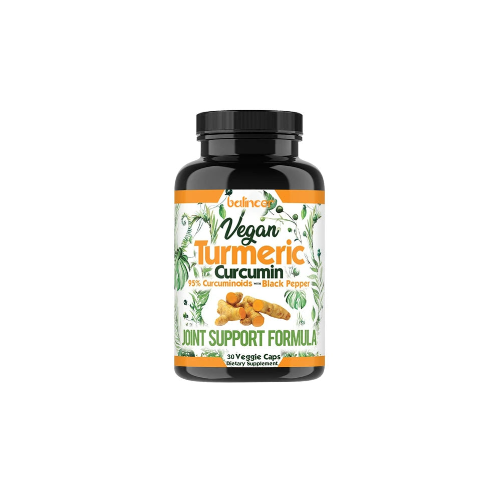 Turmeric Curcumin Capsules Supplement, with Black Pepper Extract, for Joint, Muscles, Digestive & Immune Support - 120 Capsules
