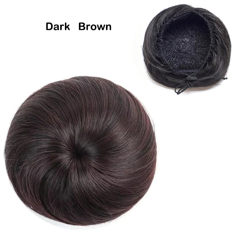 Adjustable Synthetic Hair Scrunchie Bun Extensions