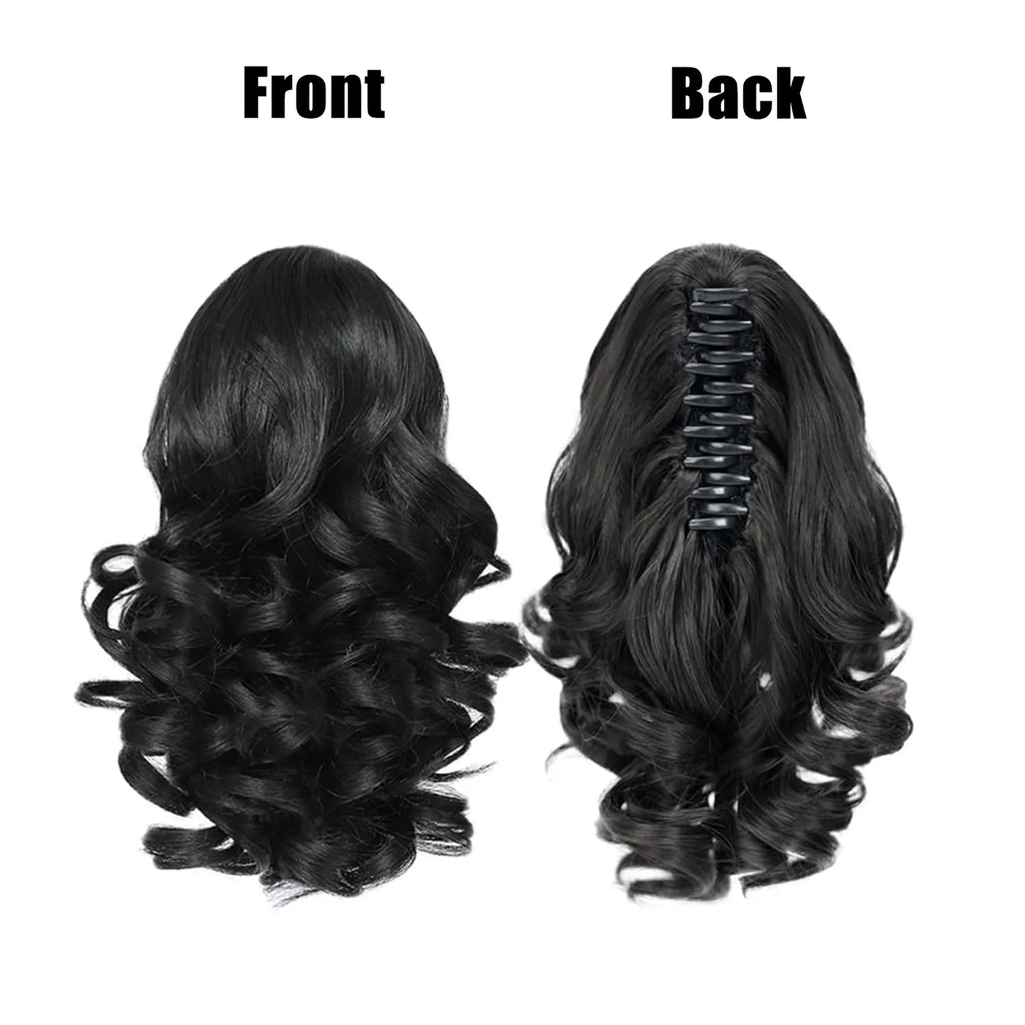 Black Hair Extensions Ponytail 10 Inch Claw Clip