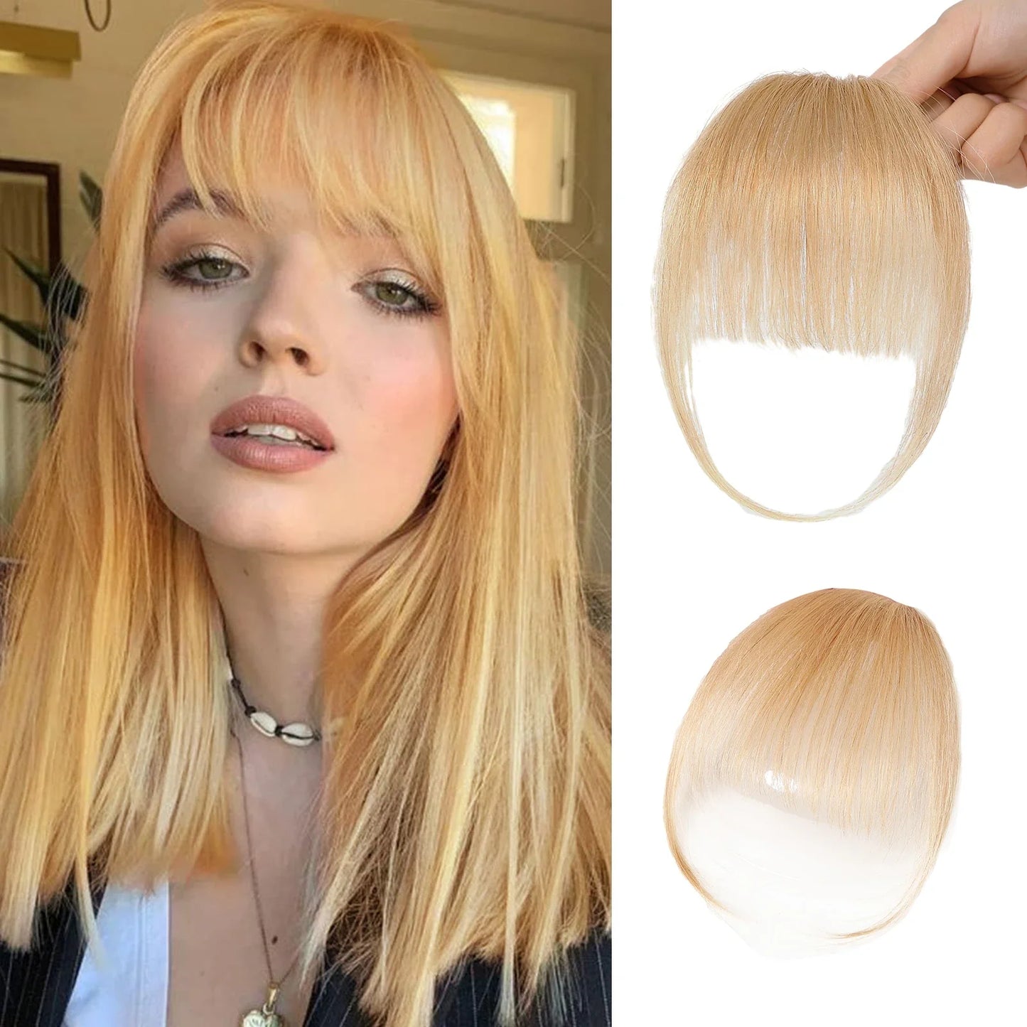 Burgundy Clip In Bangs 100% Real Human Hair Extensions