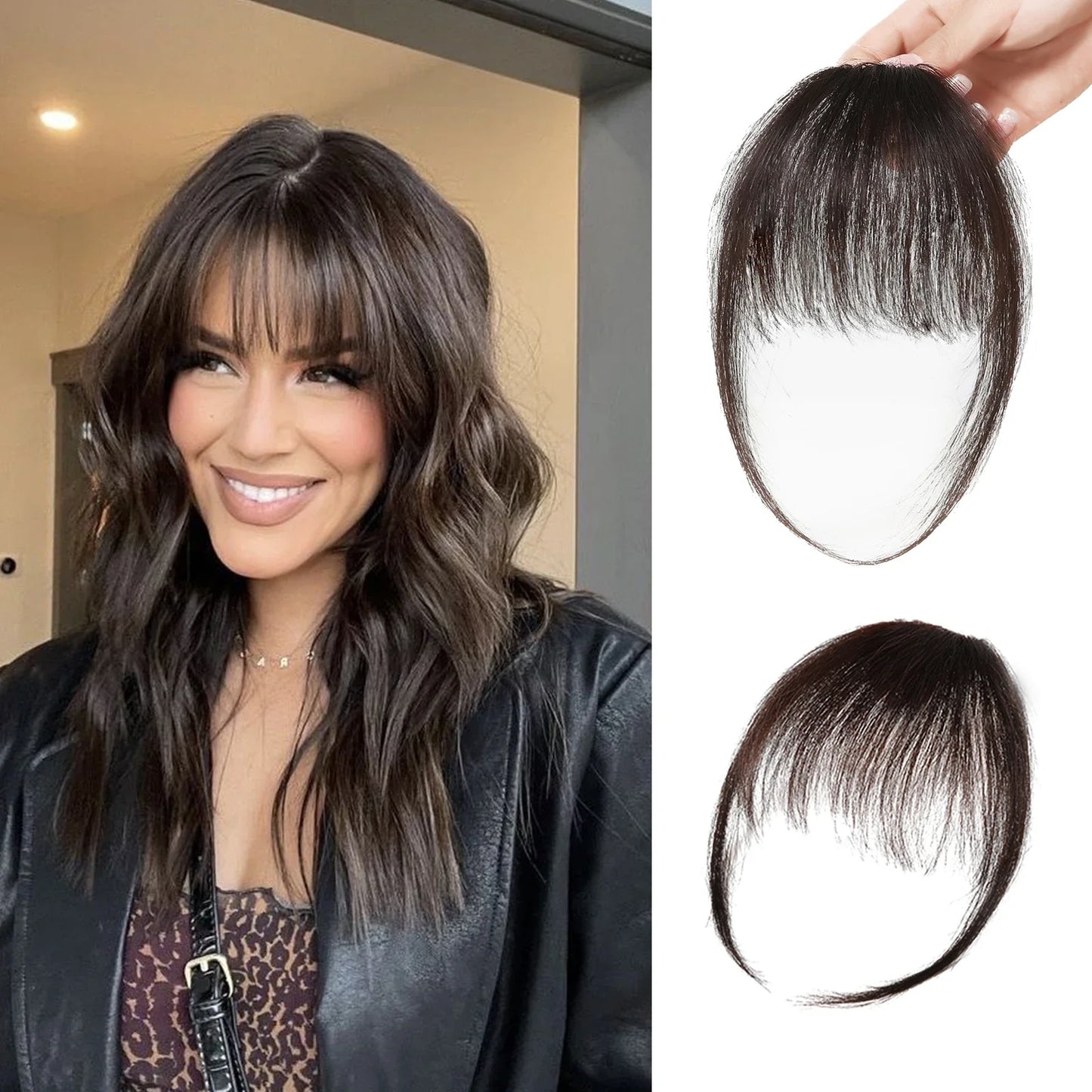 Burgundy Clip In Bangs 100% Real Human Hair Extensions