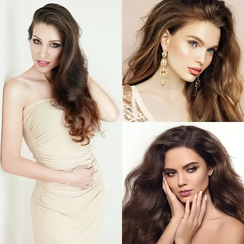 Clip In Hair Extensions 7 PCS 22 Inch Wavy Curly Synthetic Hair Pieces