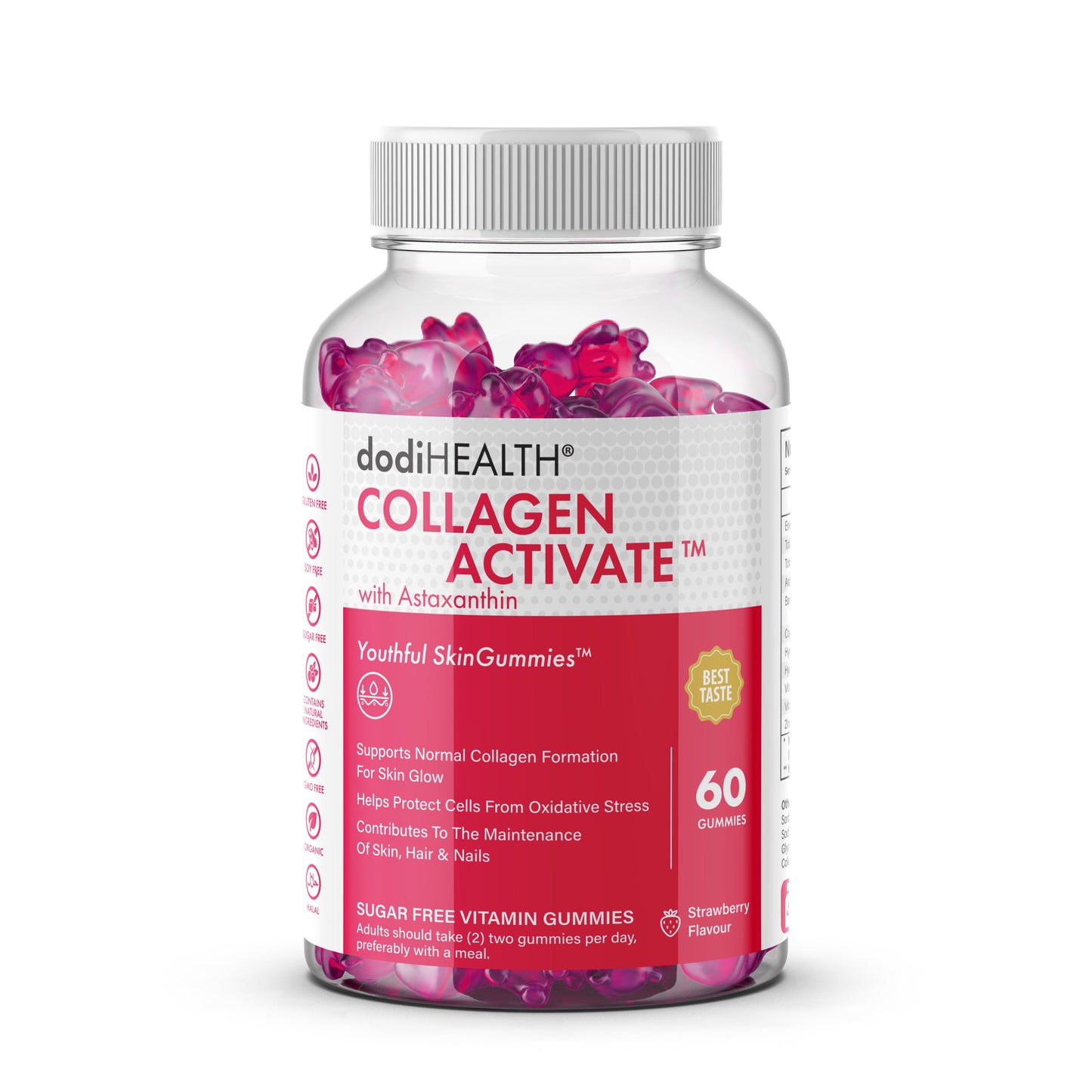 Collagen Gummies with Astaxanthin & Zinc - Sugar-Free Skin Support UK