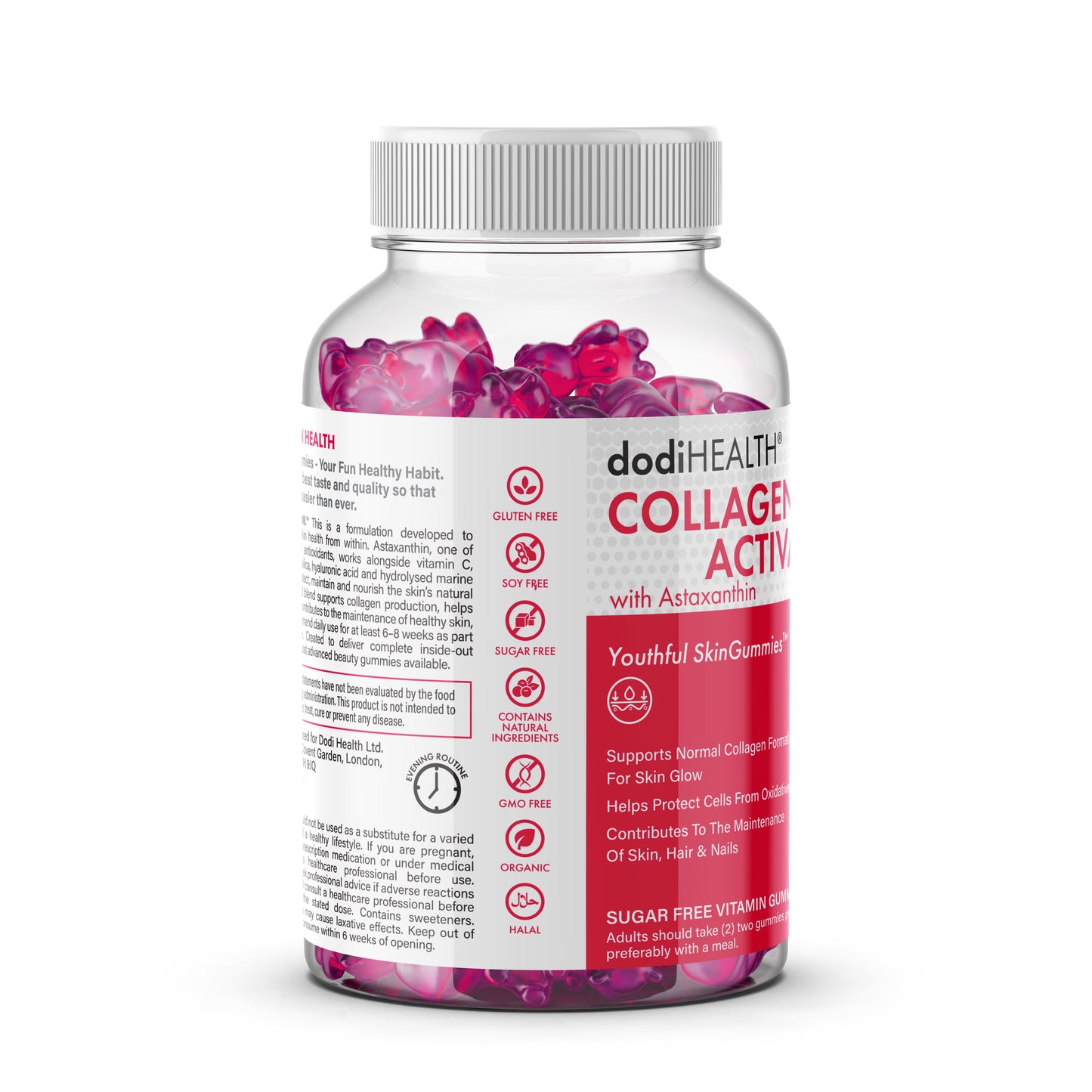 Collagen Gummies with Astaxanthin & Zinc - Sugar-Free Skin Support UK