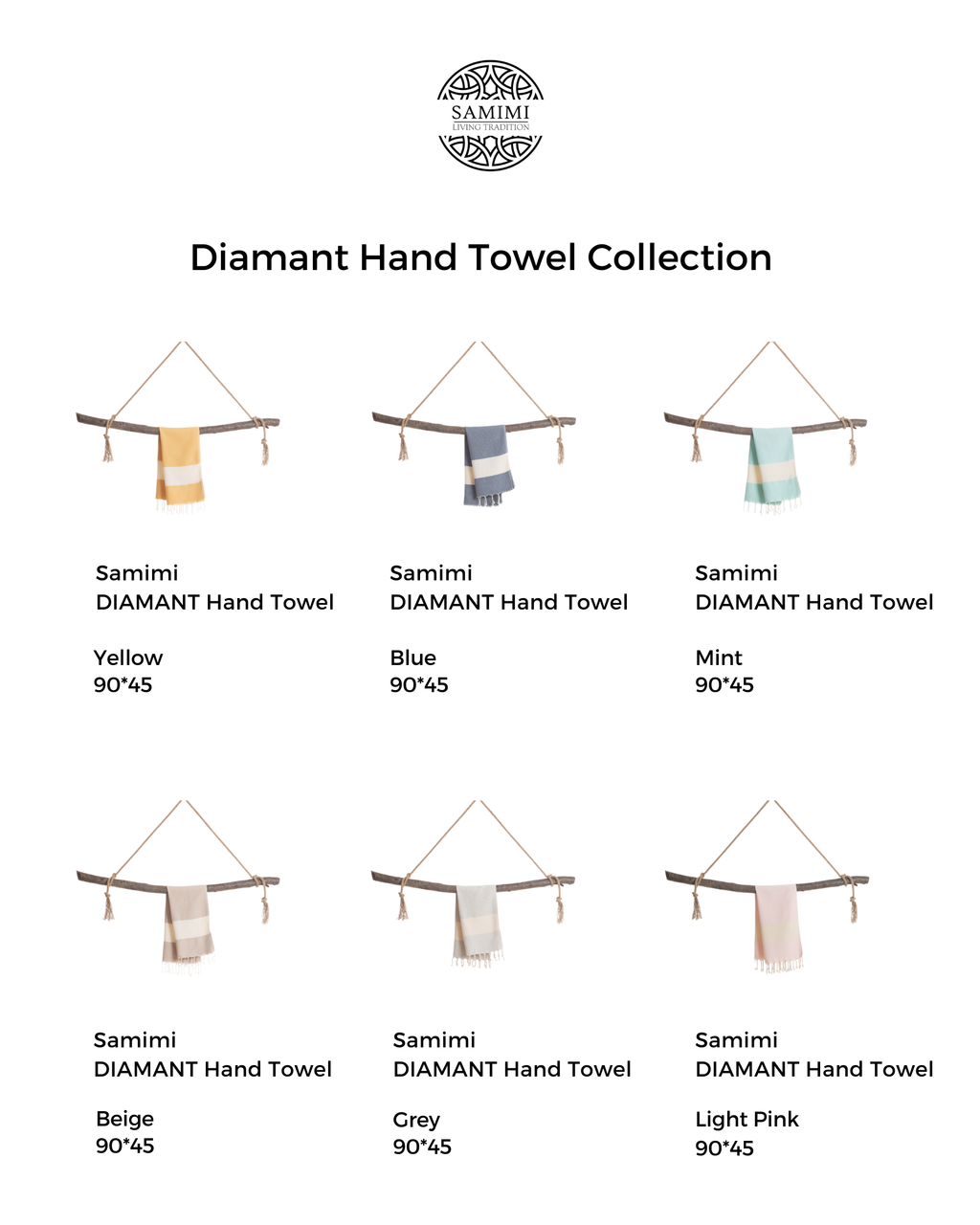 DIAMANT Hammam Hand & Hair Towel, Tea Towel - Yellow