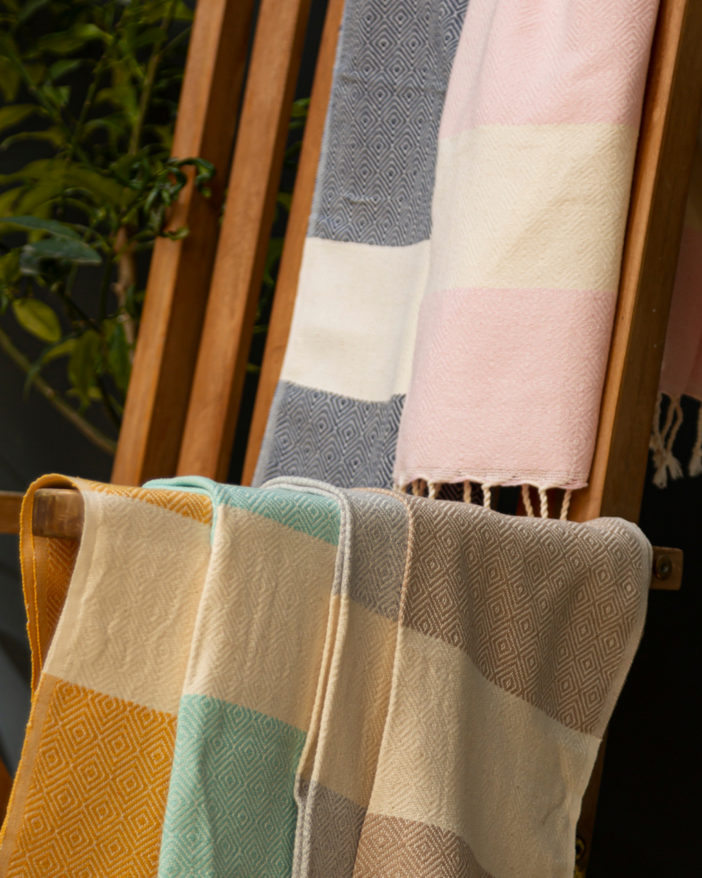 DIAMANT Hammam Hand & Hair Towel, Tea Towel - Blue