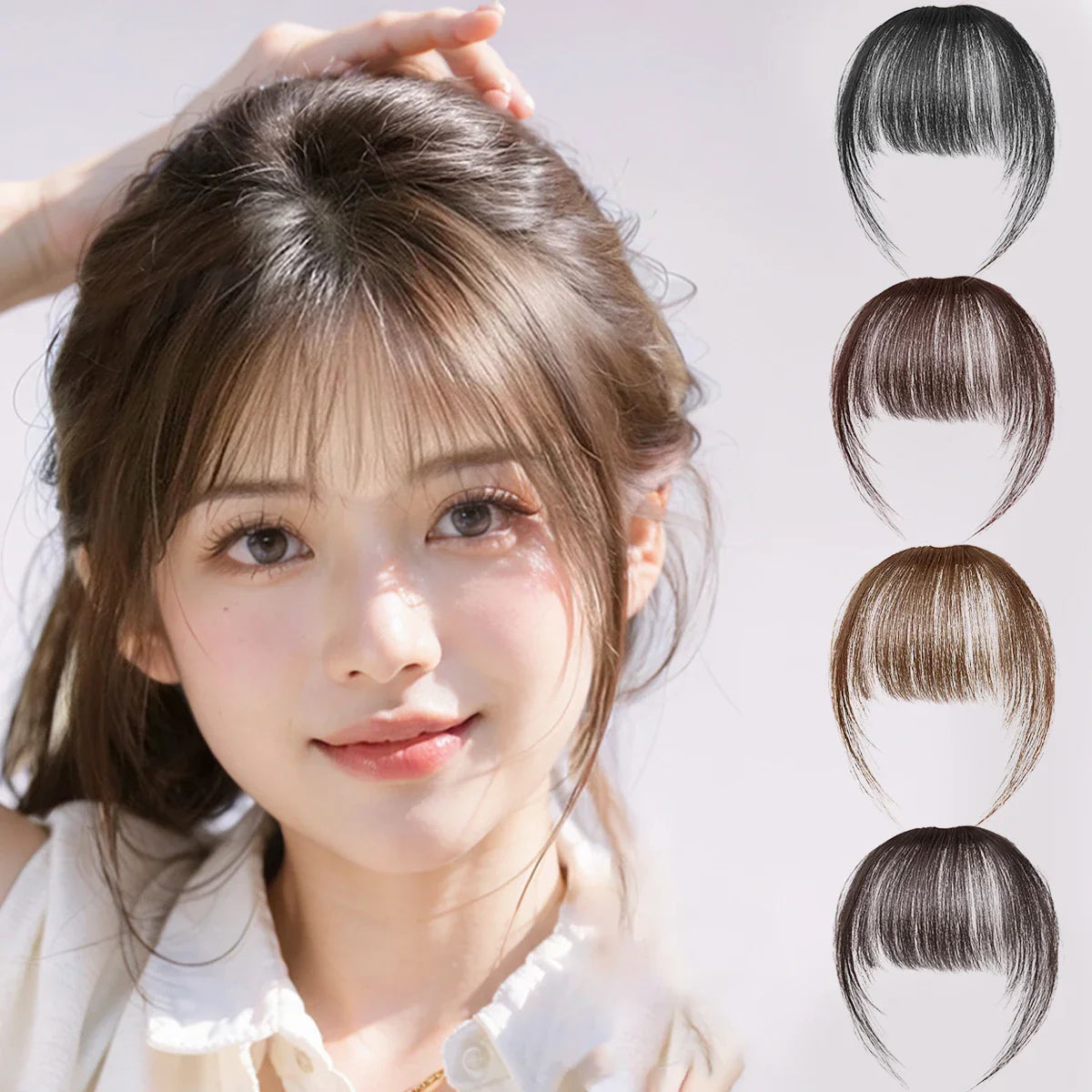 Natural Synthetic Hair Bangs Clip-In Extensions