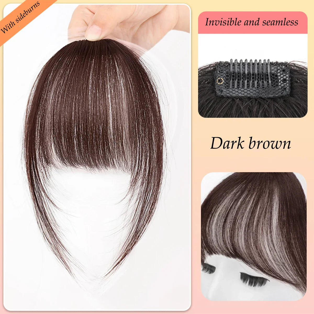 Natural Synthetic Hair Bangs Clip-In Extensions