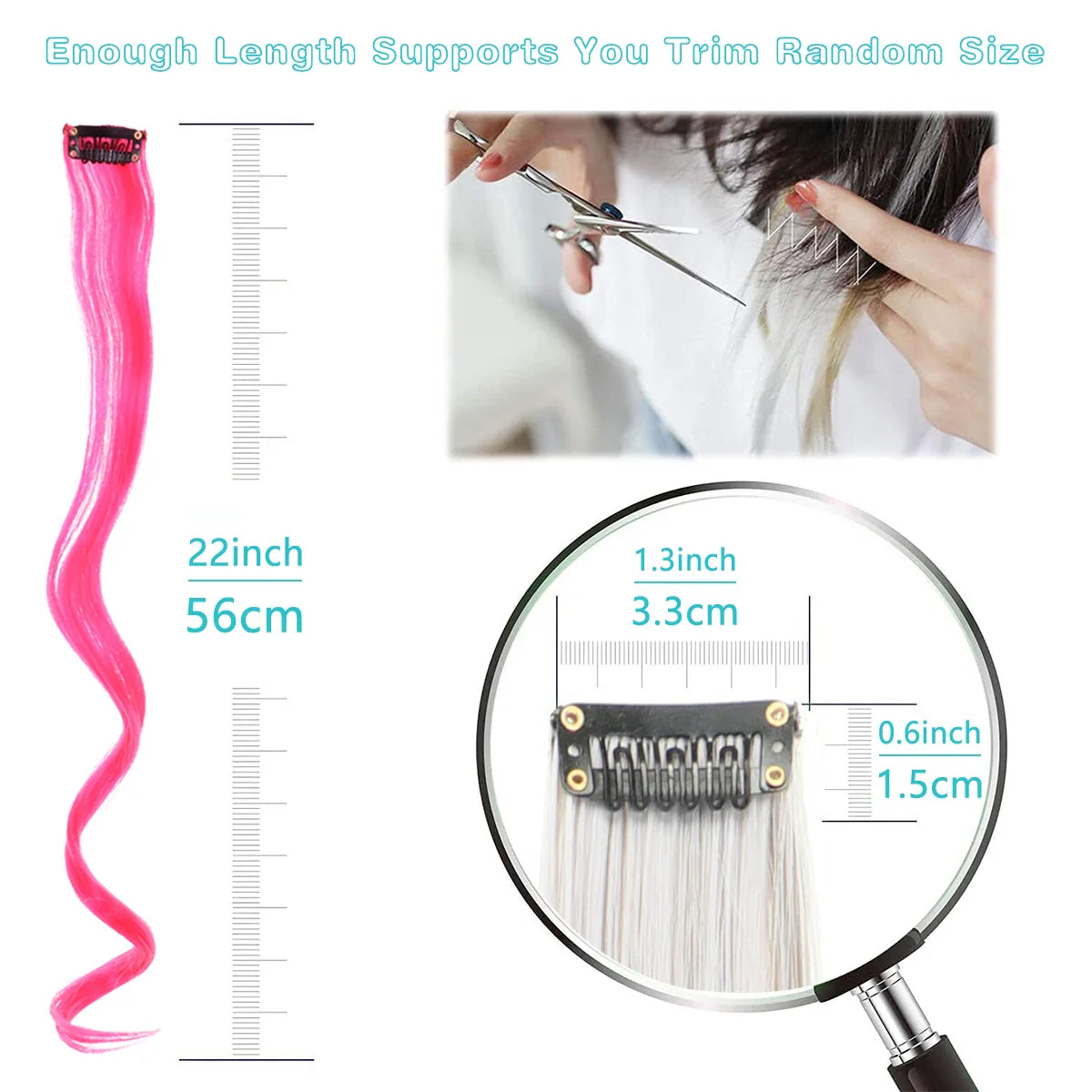 Rainbow Synthetic Hair Extensions Clip In