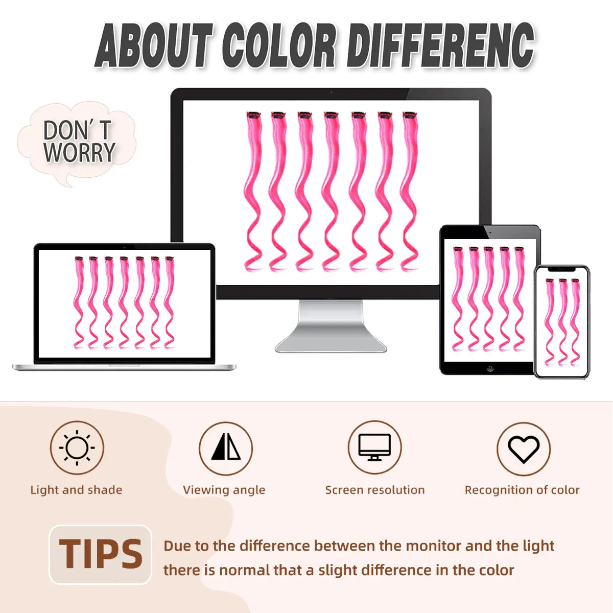 Rainbow Synthetic Hair Extensions Clip In