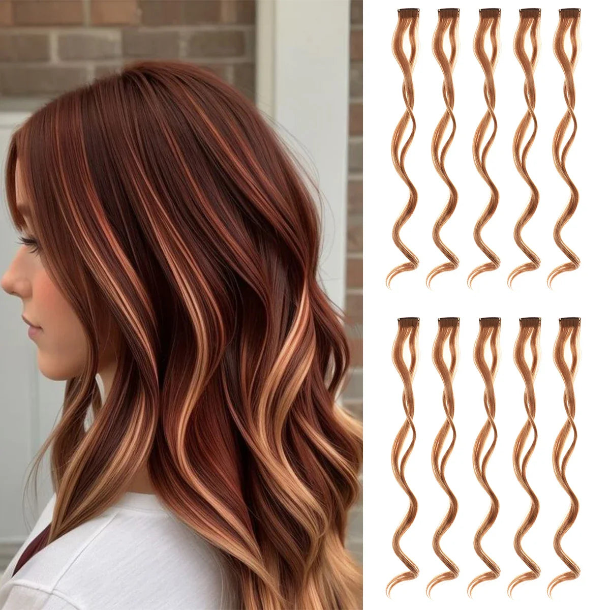 Rainbow Synthetic Hair Extensions Clip In