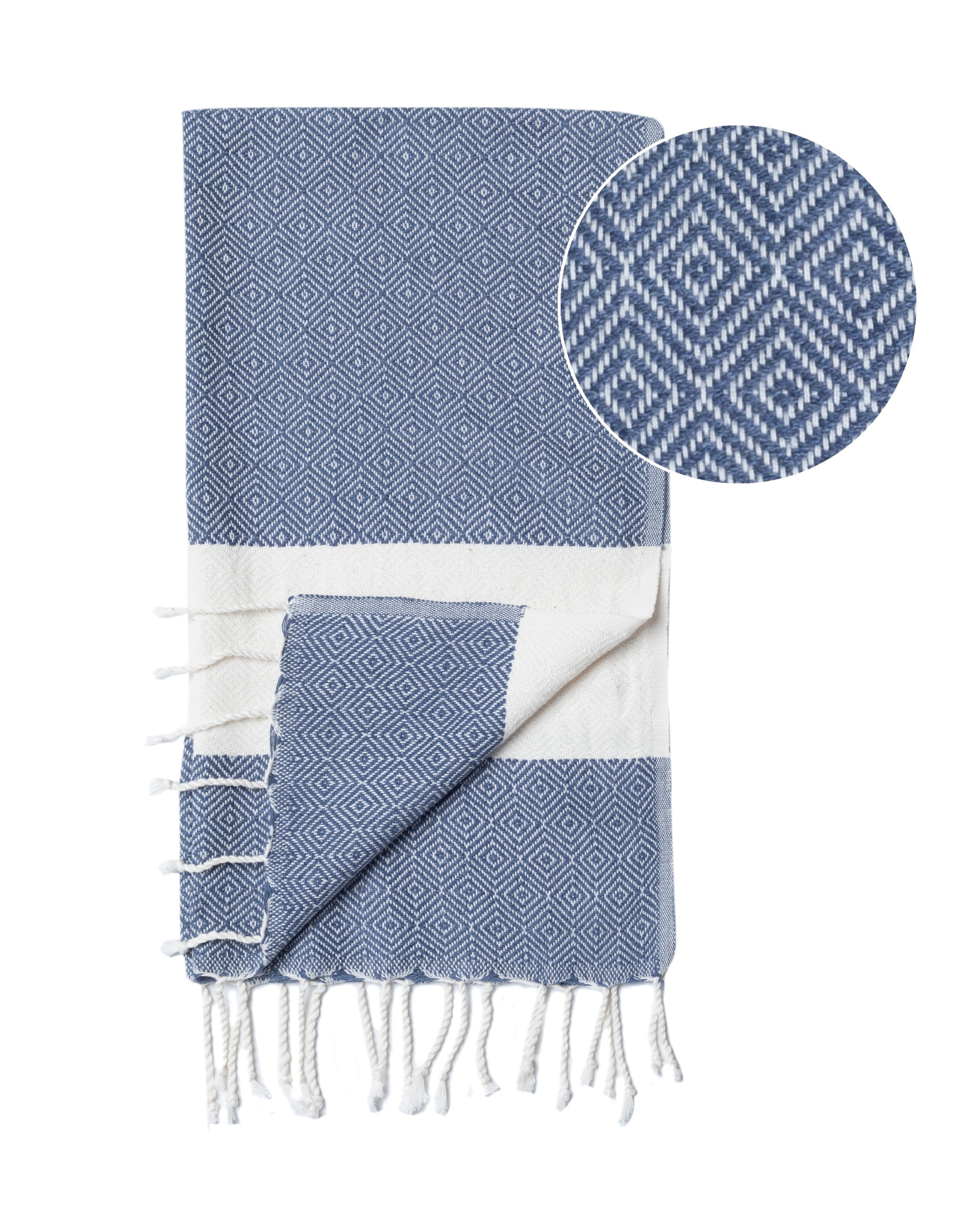 DIAMANT Hammam Hand & Hair Towel, Tea Towel - Blue