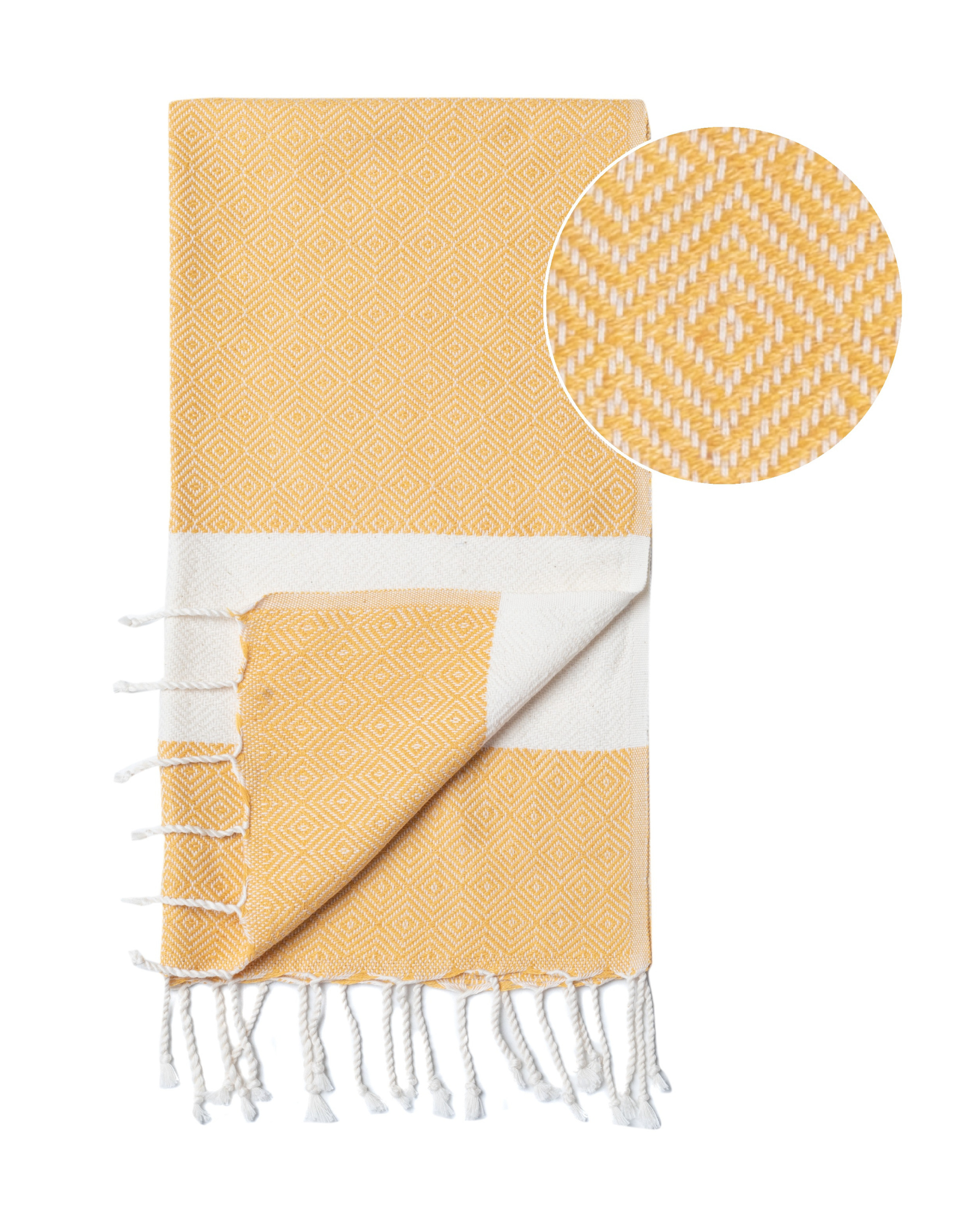 DIAMANT Hammam Hand & Hair Towel, Tea Towel - Yellow
